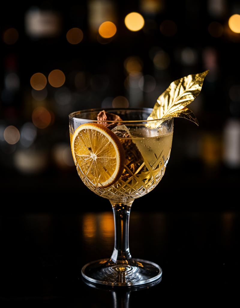 Cocktail d'autore in coppa di cristallo